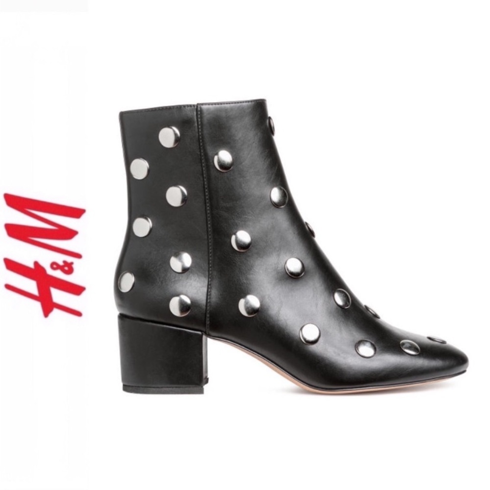 H&M silver studded ankle boots/booties